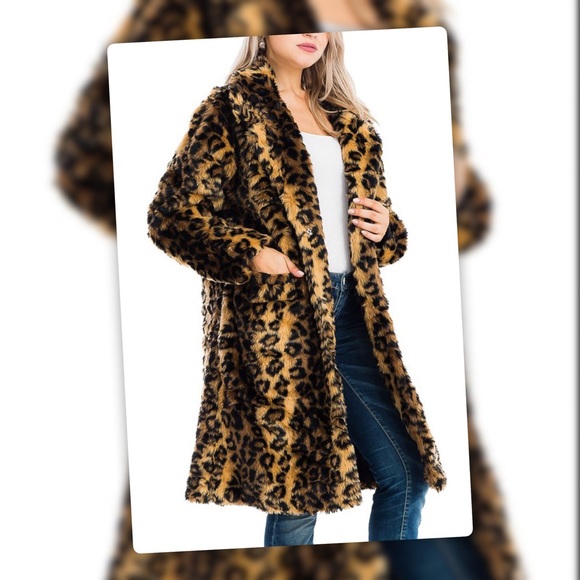 Cozy Leopard / Cheetah / Animal Print Teddy Coat - Picture 5 of 10